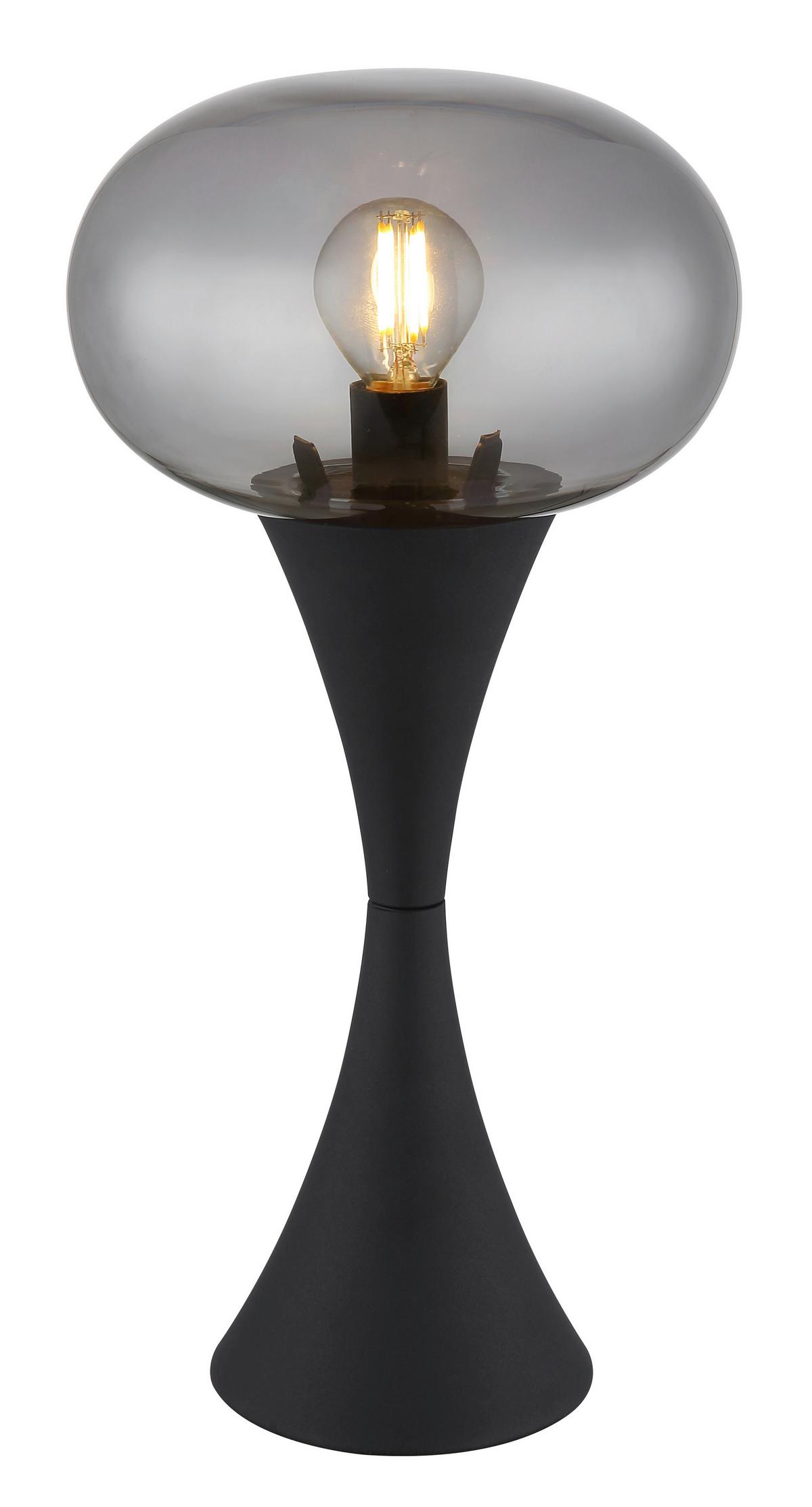 TISCHLEUCHTE 21027S - Schwarz/Grau, Design, Glas/Kunststoff (18/36,9cm) - Globo