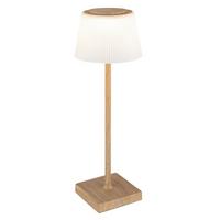 Akku-Tischleuchte Gregoir Braun/Weiß max. 4 Watt - Braun, Natur, Kunststoff/Metall (13/38cm) - Globo