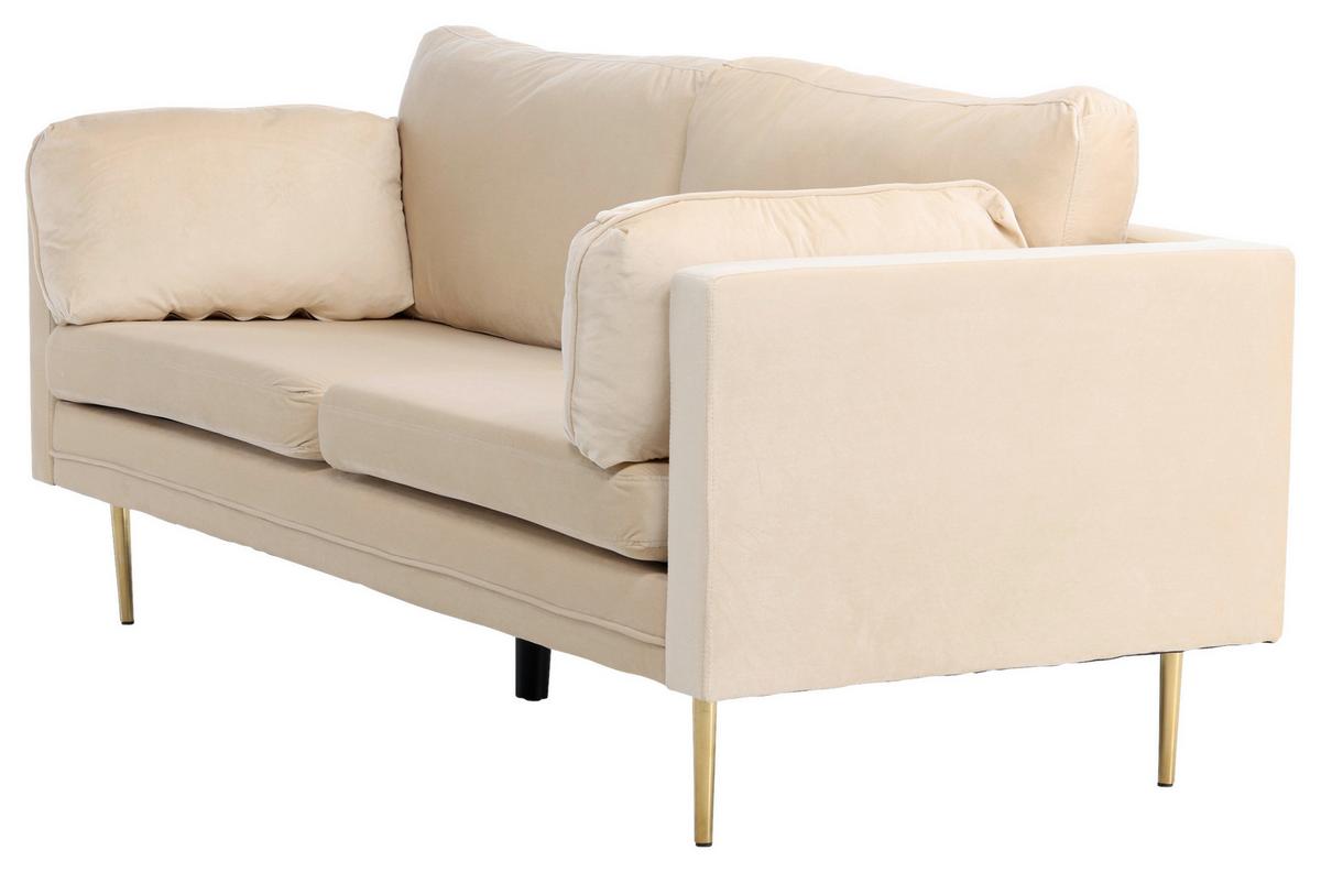 2-SITZER-SOFA BOOM - Beige/Goldfarben, Design, Textil/Metall (203/84/90cm) - Livetastic