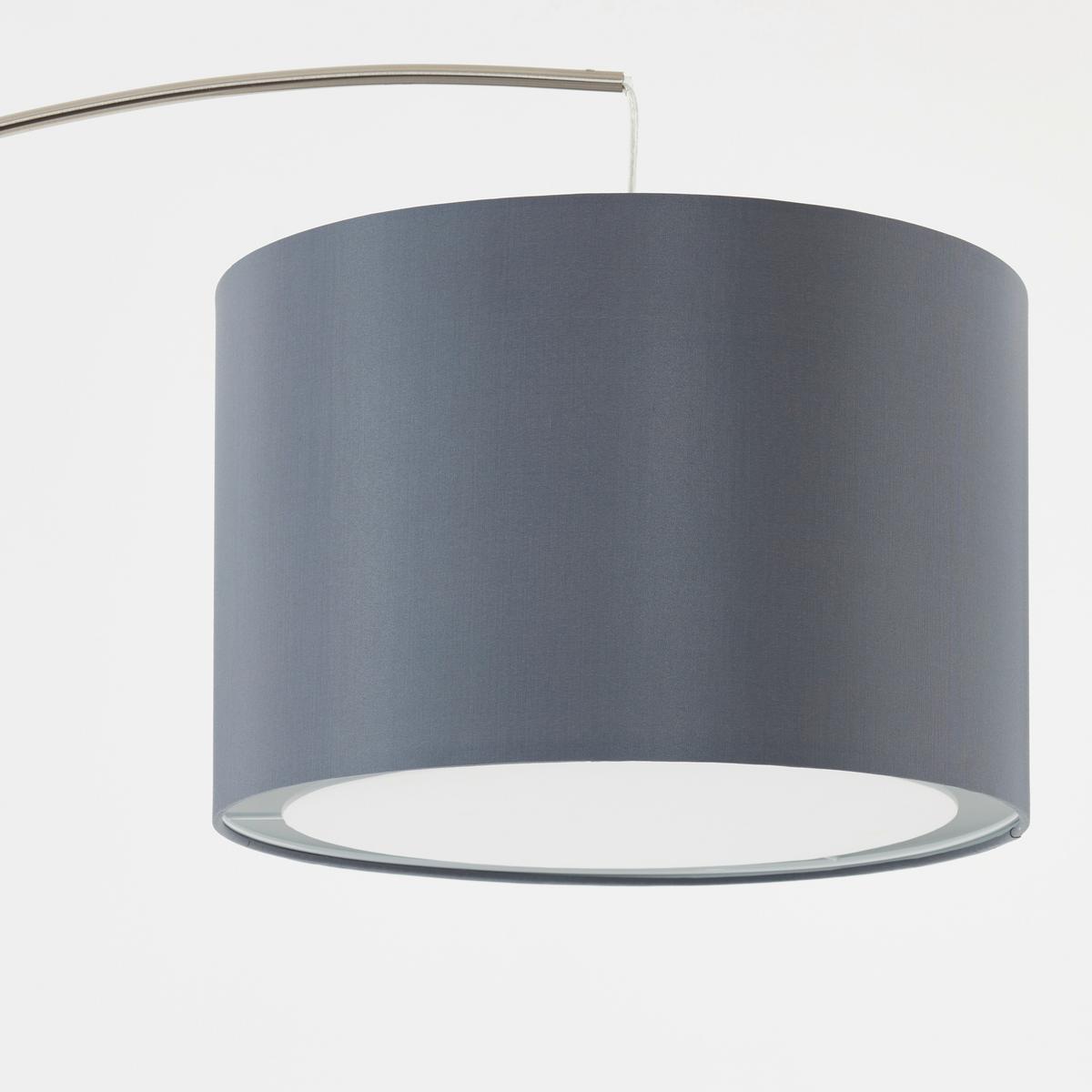 Bogenleuchte Clarie max. 60 Watt - Silberfarben/Hellgrau, Design, Textil/Metall (36/180cm) - Brilliant
