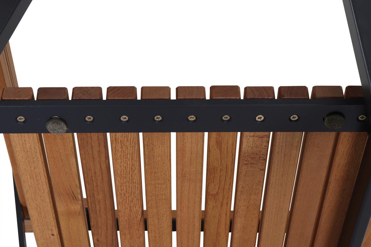 Gartensessel-Set Bozen 2-tlg. Echtholz/Schwarz - Naturfarben, Basics, Holz/Metall (60/83/58,5cm) - Siena Garden