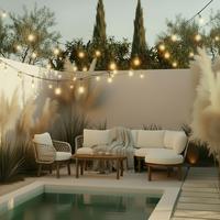 Lounge Garnitura Belaya - bijela/siva, Moderno, drvo/metal (244/205cm) - Bessagi Garden