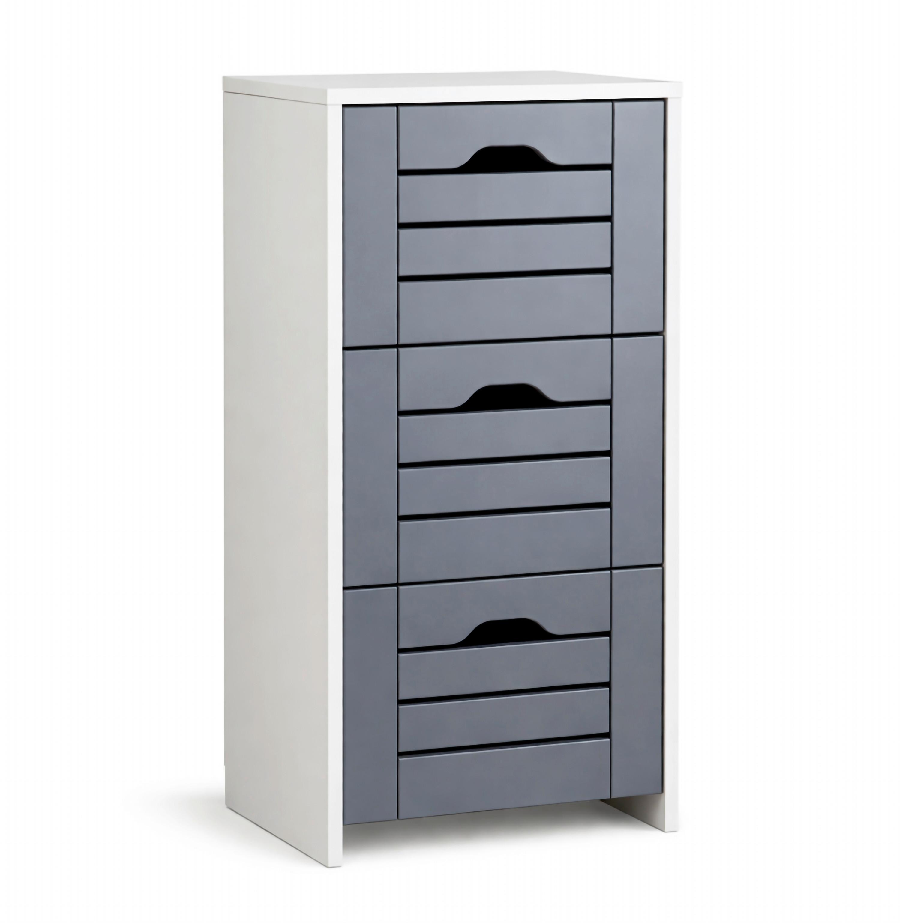 Midischrank Flonali - Weiss/Anthrazit, Trend, Holzwerkstoff (38/76/28cm) - MID.YOU