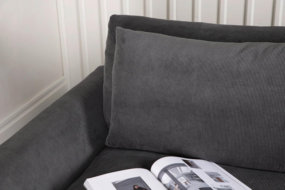 3-SITZER-SOFA DURHAM - Dunkelgrau, Design, Holz/Textil (270/82/105cm) - Livetastic