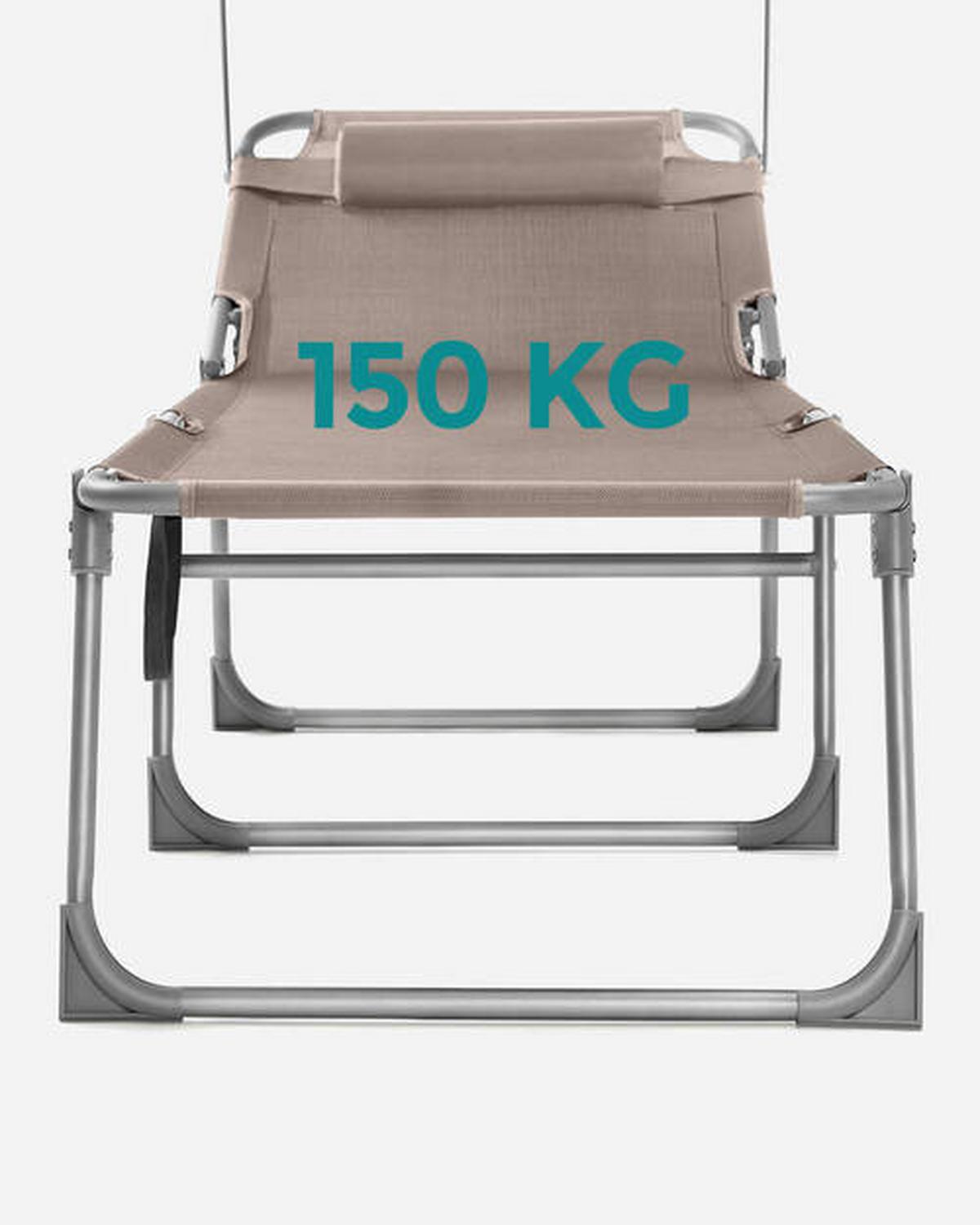 Sonnenliege Großer Liegesessel Taupe - Taupe, Basics, Textil/Metall (53/29,5/193cm) - Modante