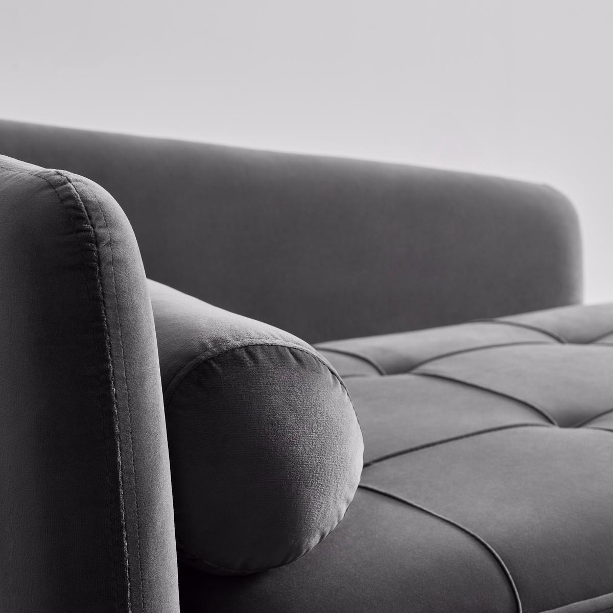 Recamier EMILIA - gri închis/gri, Modern, lemn/metal (75/73/162cm) - Bessagi Home