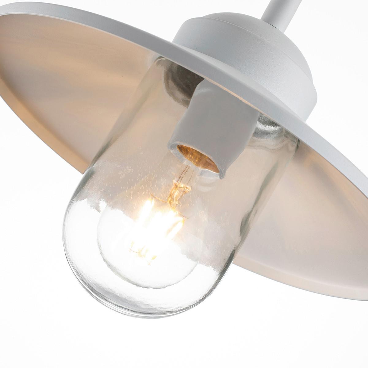 Kültéri Falilámpa Klampenborg-Wht - fehér, Basics, üveg/fém (42/27.5/25.5cm) - Elstead Lighting
