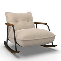 Schaukelsessel Ines Bouclé Beige - Beige/Schwarz, MODERN, Holz/Textil (89/77/94cm) - Bessagi Home