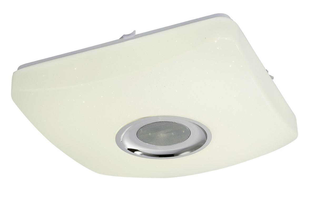 LED-DECKENLEUCHTE AYLEEN L: 36,5 CM WEISS - Chromfarben/Weiss, Basics, Kunststoff/Metall (36,5/36,5/9cm) - Globo