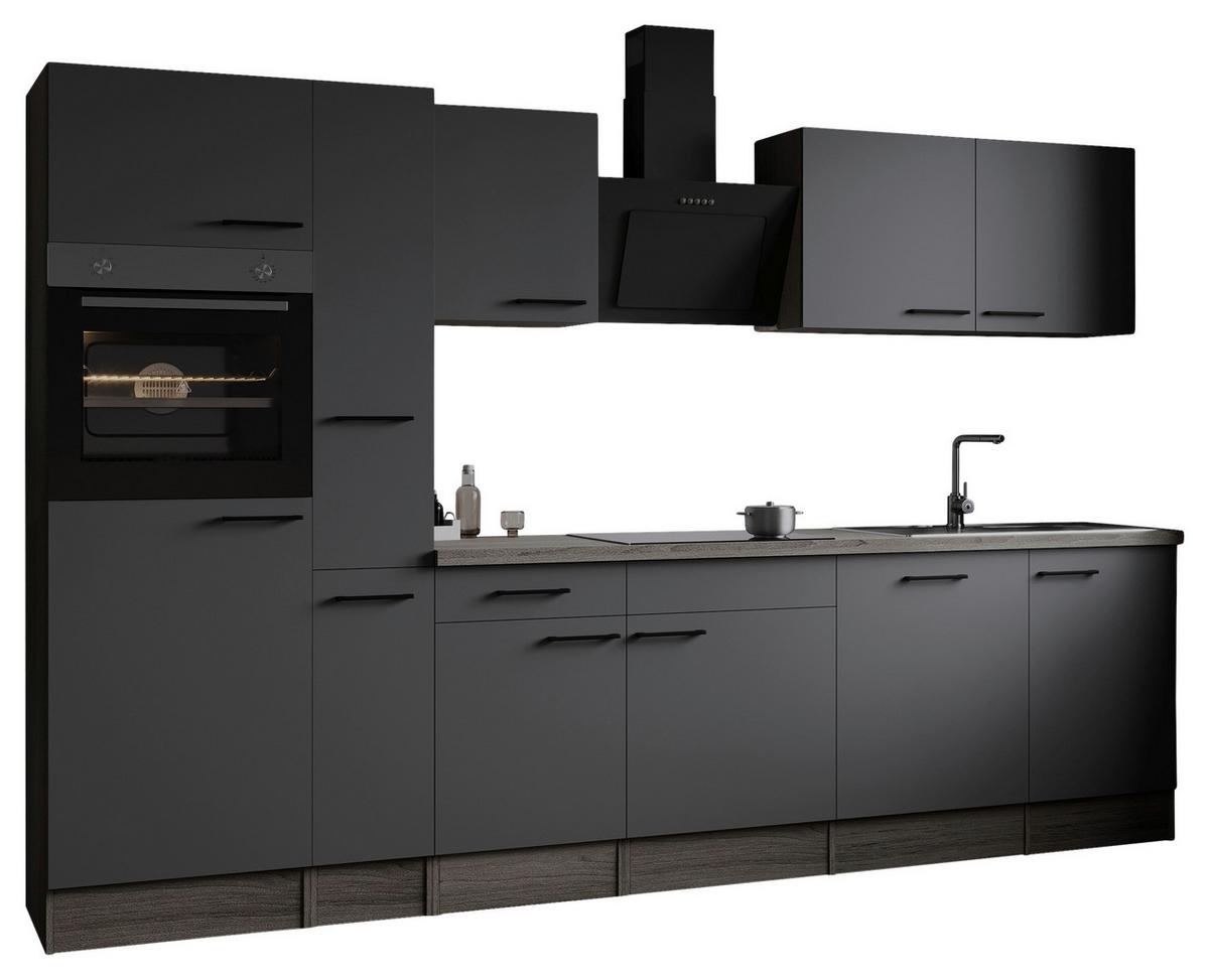 Kuhinjski Blok Z Aparati Oliver, 310cm - črna/siva, Design, kovina/leseni material (310cm) - Respekta