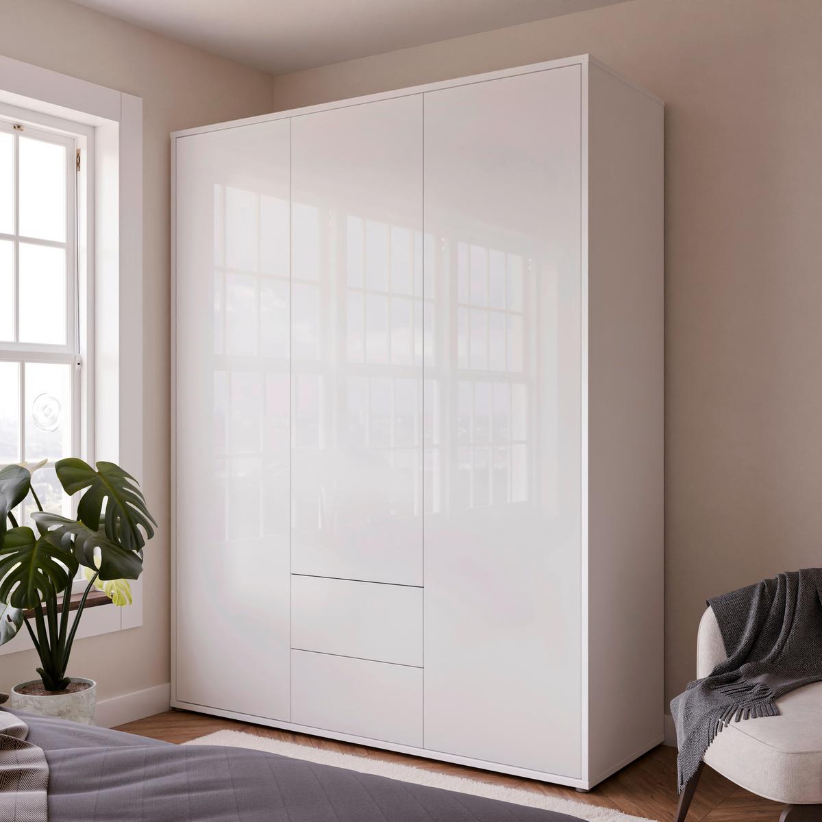 Omara S Klasičnimi Vrati Alice, Bela - bela/visoki sijaj, Trend, leseni material (169/214/60cm) - Carryhome