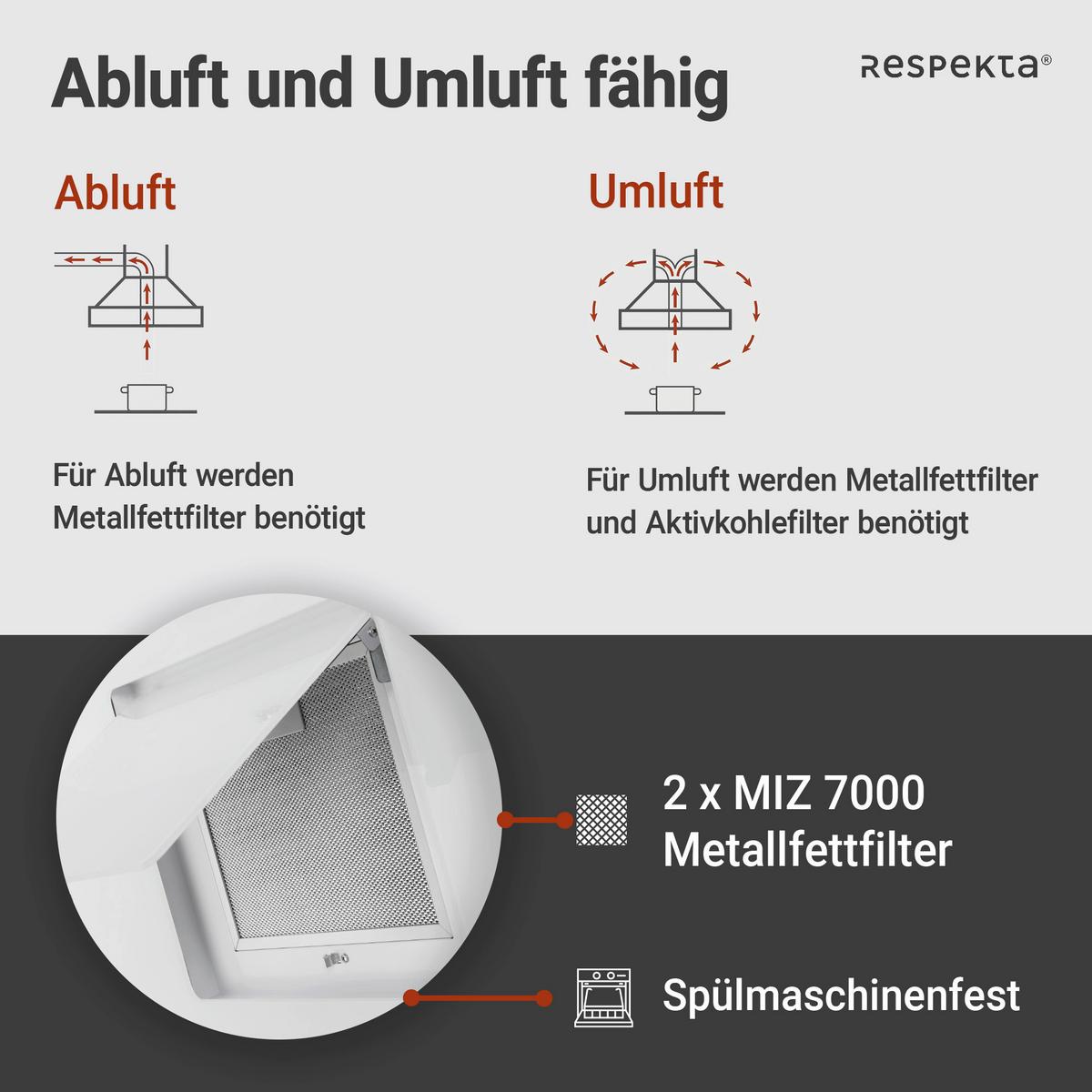 Dunstabzugshaube Svea Metall Glas Weiß B: ca. 60 cm - Weiß, Trend, Glas/Metall (60/73,9-111,9/35cm) - Respekta