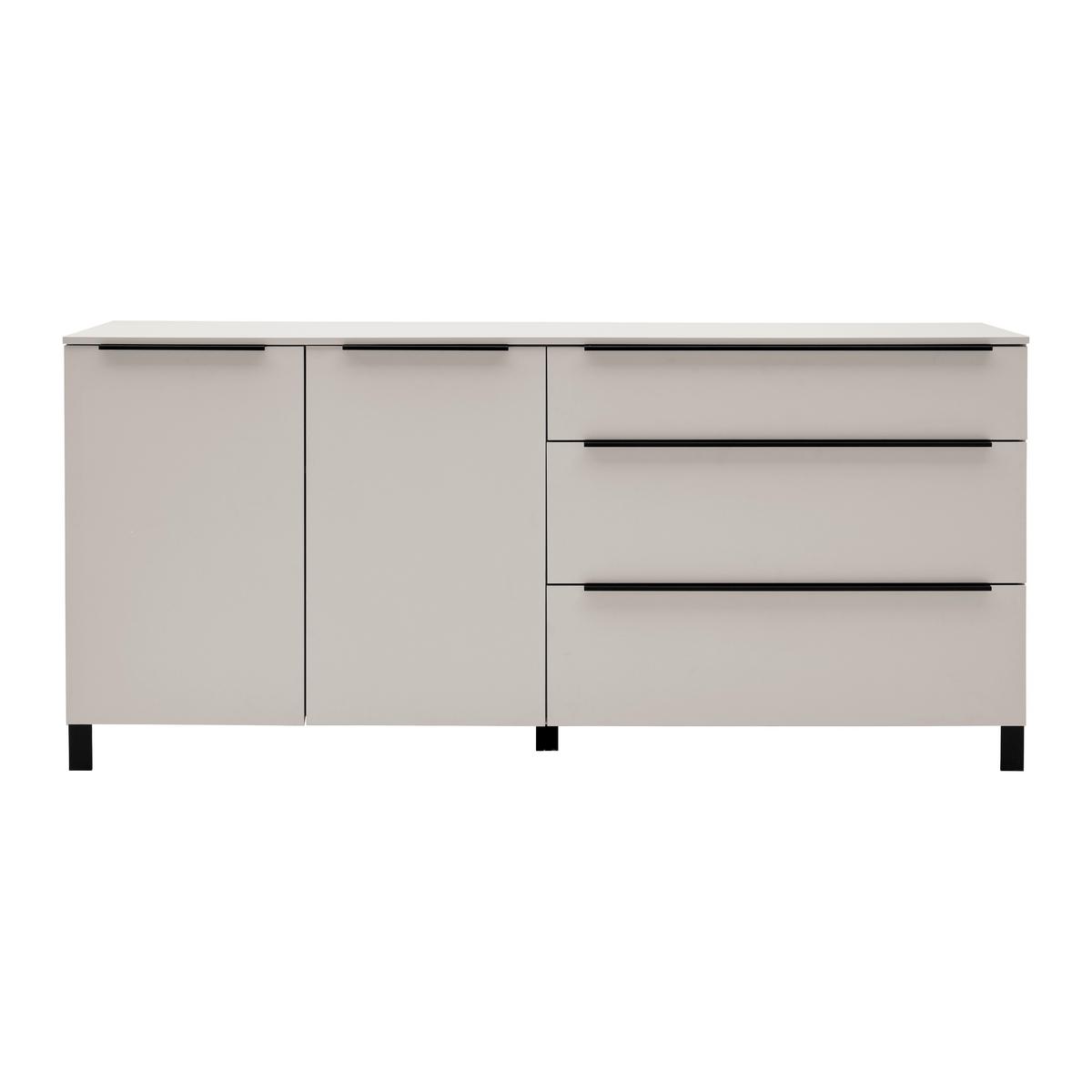 Sideboard GW-Fresno in Kaschmir - Kaschmir/Schwarz, Modern, Holzwerkstoff/Metall (192/89/40cm) - Premium Living