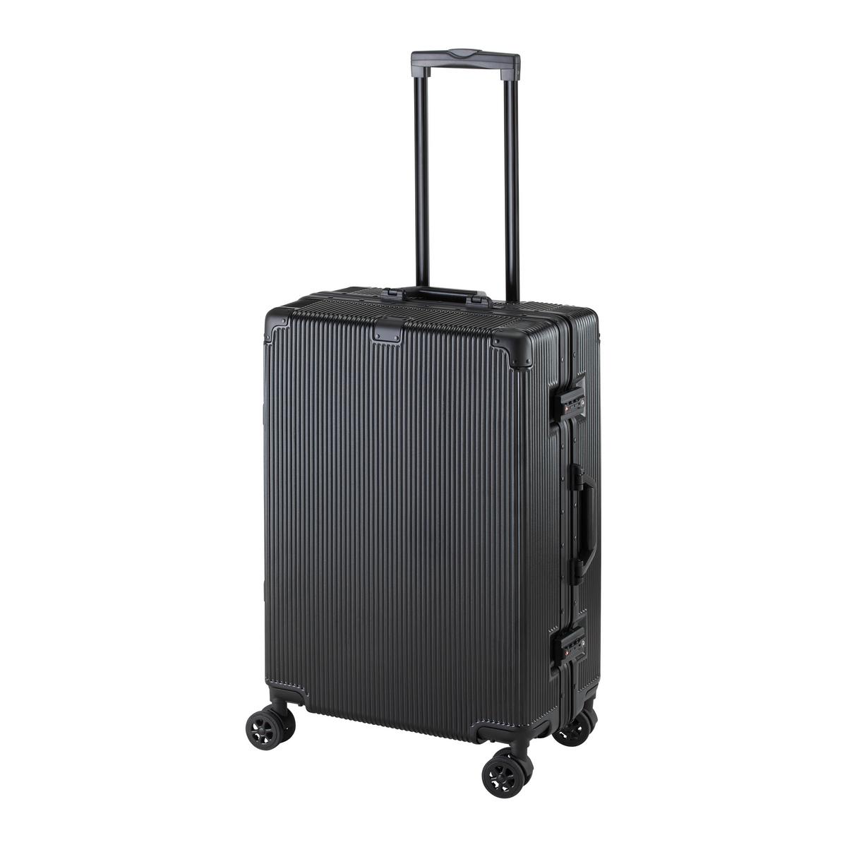 Reisekoffer Miami M Schwarz - Schwarz, MODERN, Kunststoff/Textil (44/27/68cm) - Mömax