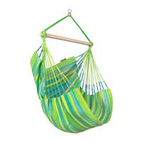 Hängesessel Hammock Chair Echtholz Gelb/Grün - Gelb/Hellgrün, KONVENTIONELL, Holz/Textil (90/145/140cm) - La Siesta