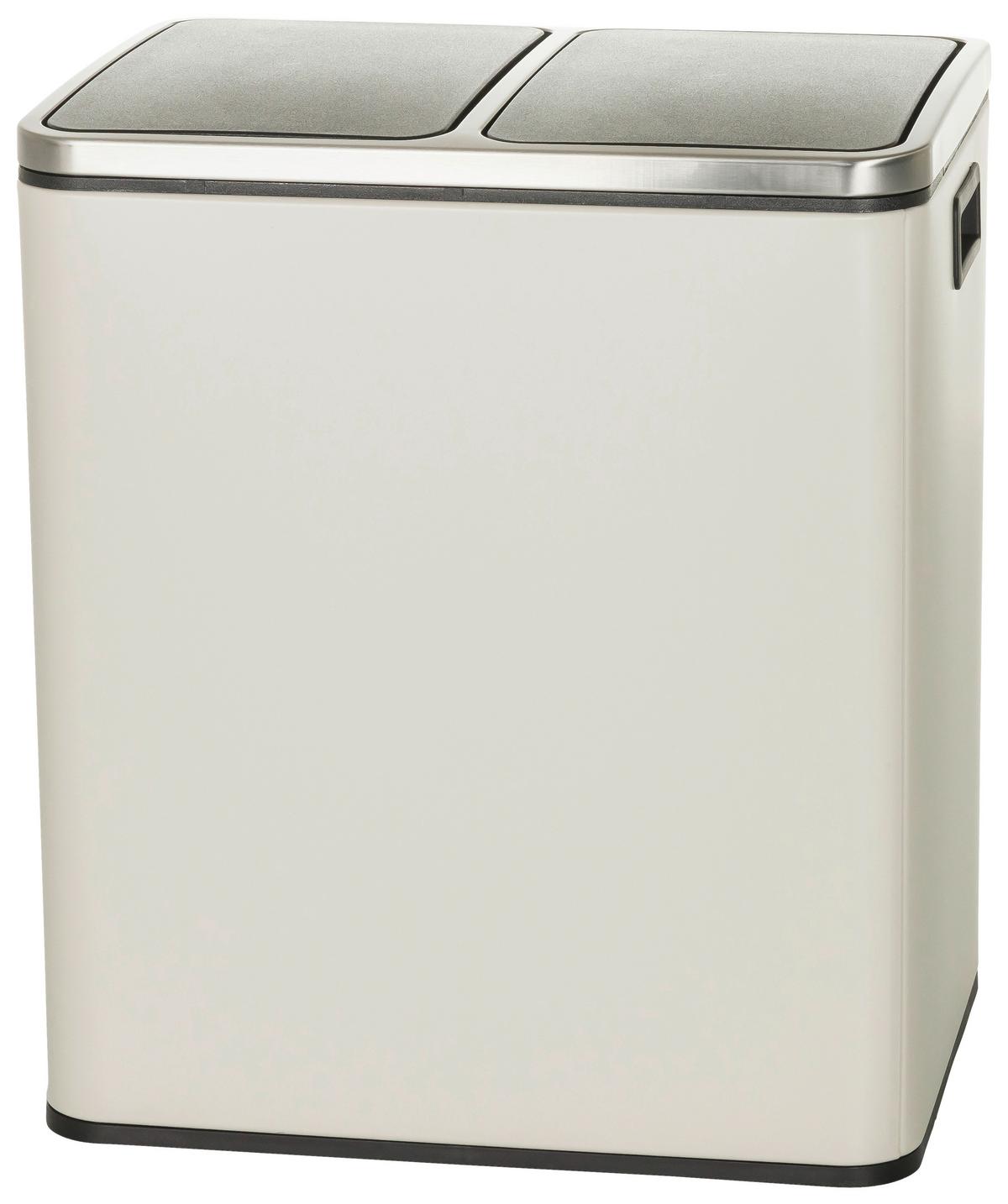 Abfallsammler Clean IX Beige/Schwarz - Beige/Schwarz, MODERN, Kunststoff/Metall (41,5/48/32cm) - MID.YOU