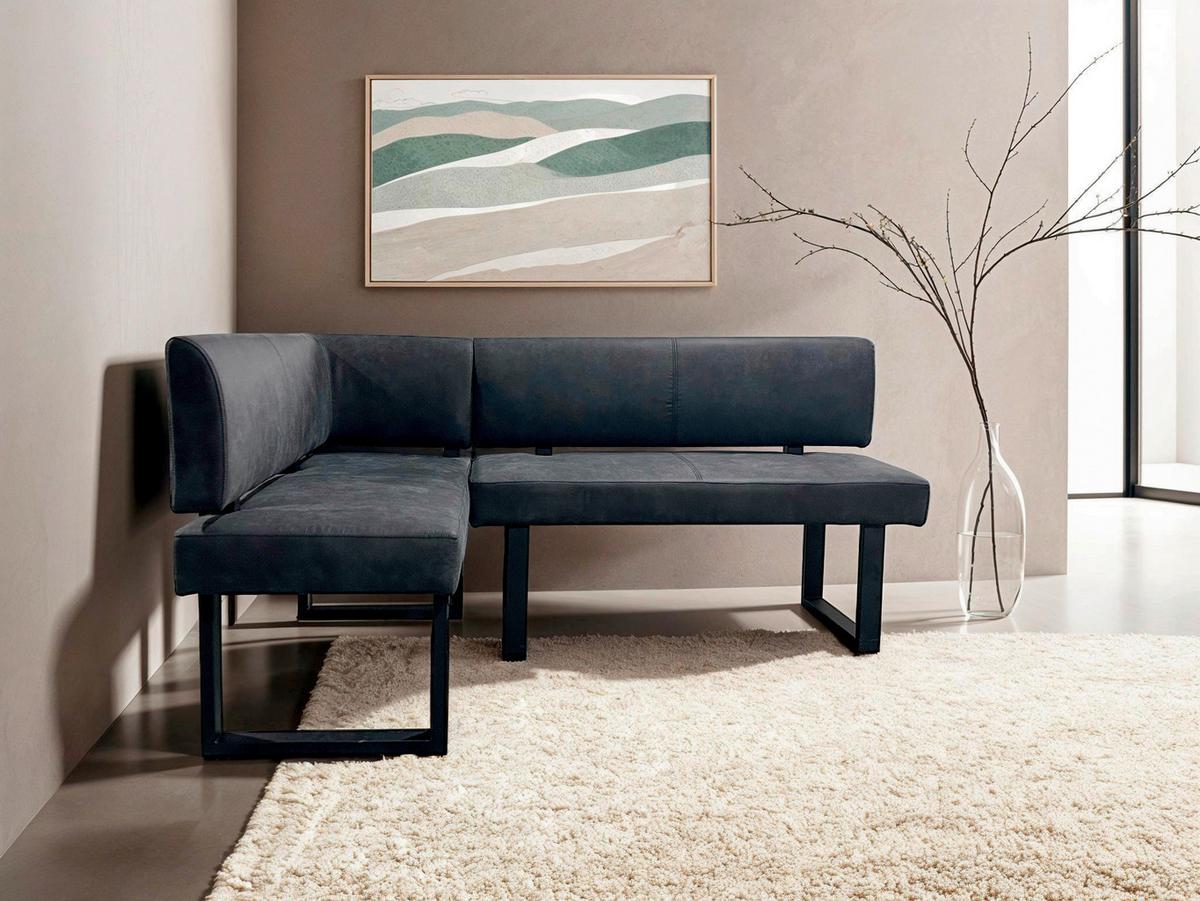 Eckbank Vancouver Anthrazit/Schwarz - Anthrazit/Schwarz, Design, Textil/Metall (125/181,5cm) - MID.YOU