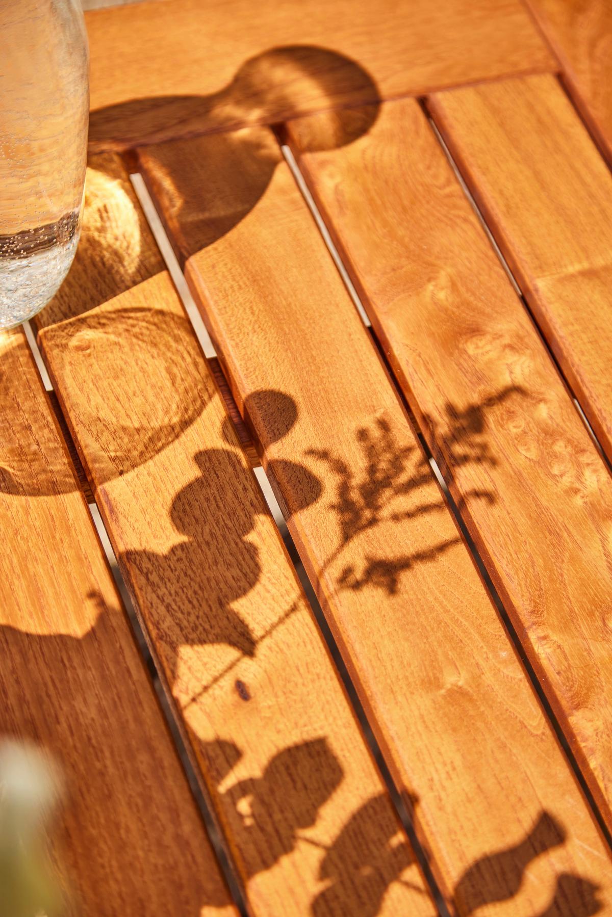 Siena Garden Gartenklapptisch ca.80x80x78cm Robinie - Robinienfarben/Schwarz, KONVENTIONELL, Holz/Metall (80/80/78cm) - Siena Garden