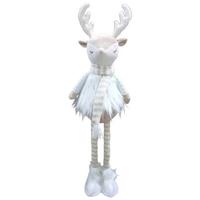 Dekohirsch Milly - Weiss/Creme, Konventionell, Textil/Stein (20/38-57/15cm) - Mömax