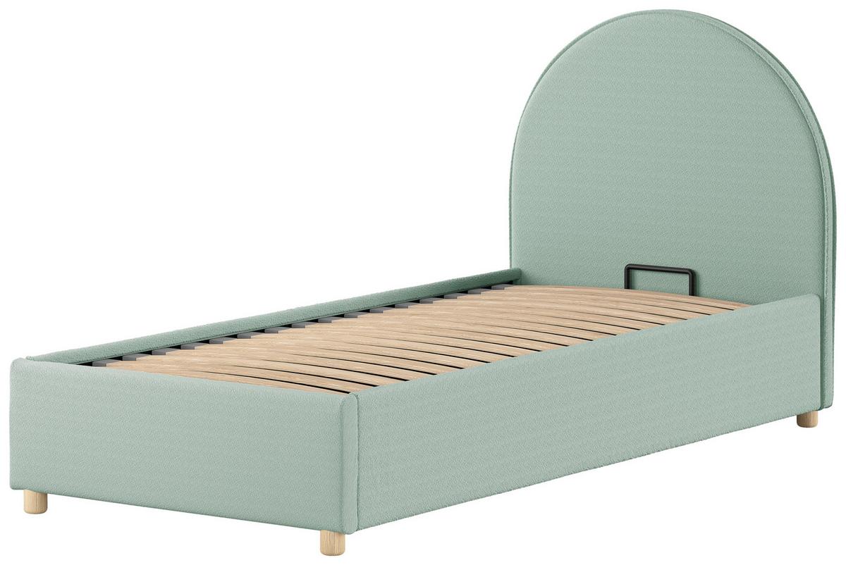 Kinder-/Juniorbett MOON Grün ca. 90x200 cm Bouclé - Naturfarben/Grün, ROMANTIK / LANDHAUS, Holz/Textil (90/200cm) - Vipack