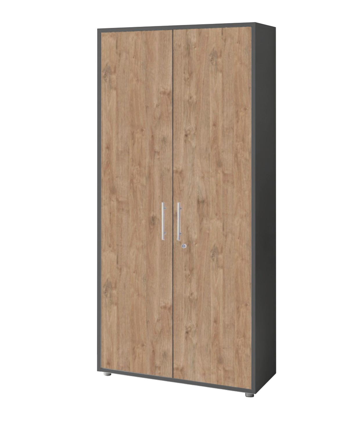 AKTENSCHRANK OFFICE EDITION - Eichefarben/Anthrazit, MODERN, Holzwerkstoff (84,4/185,6/33cm) - MID.YOU