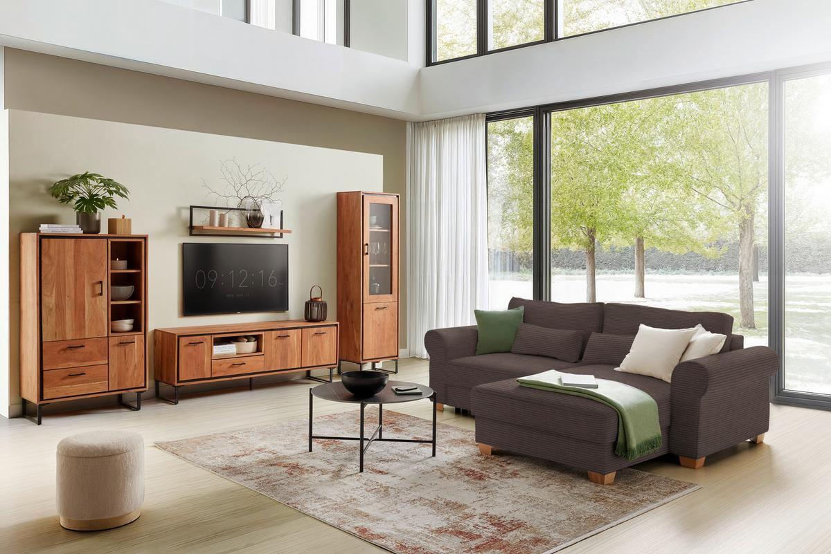 Wohnlandschaft Angelo Mokka - Mokka, MODERN, Holz/Holzwerkstoff (255/92/185cm) - Mömax