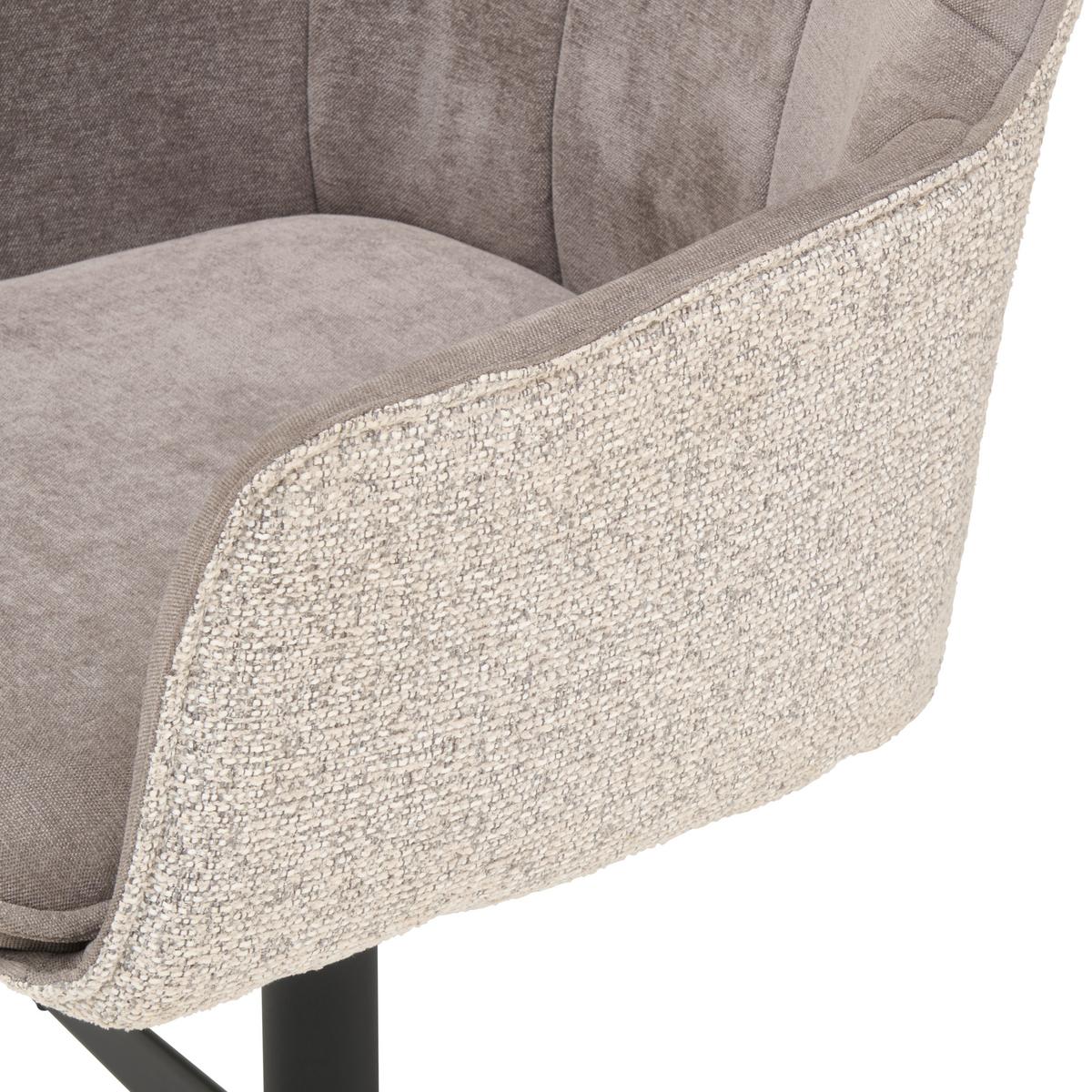 KRZESŁO Z PODŁOKIETNIKAMI KEREM - antracytowy/czarny, Konventionell, metal/tkanina (62/85/62cm) - MID.YOU