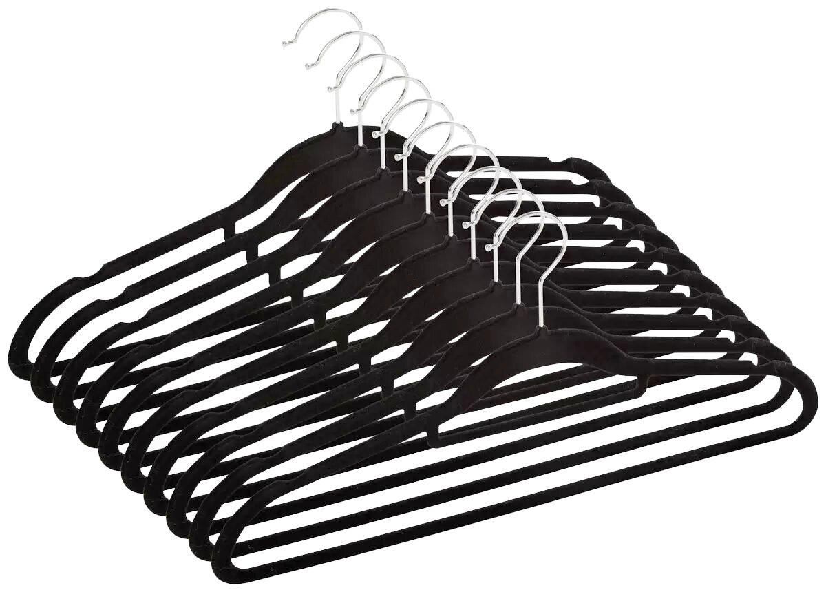 Set de umerașe Velvet 10/1 - negru, Modern, plastic/metal - Mömax