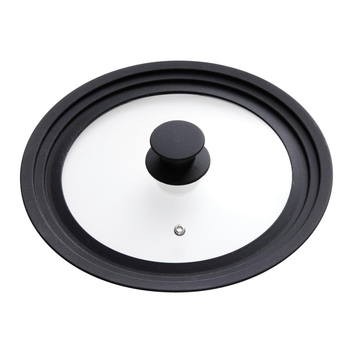 Deckel-Set Black Line Schwarz, 2-teilig - Schwarz, KONVENTIONELL, Glas/Kunststoff - Gourmesto