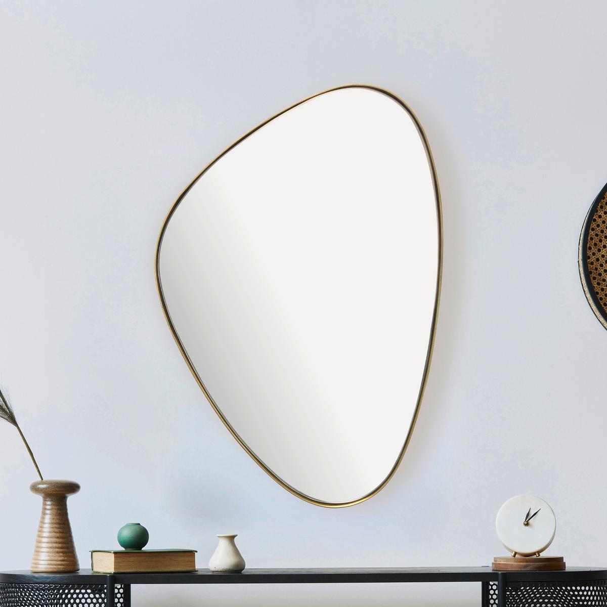 WANDSPIEGEL WL7.111 - Goldfarben, Design, Glas/Metall (46/70/2,5cm) - MID.YOU