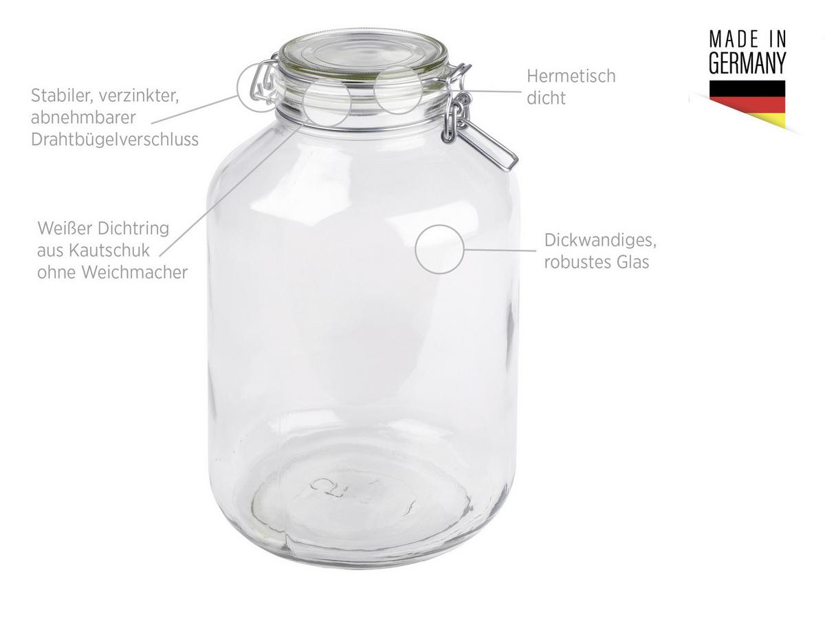 Einmachglas-Set Gothika ca. 4,8l, 2-teilig - Transparent, Basics, Glas (4800ml) - Mäser