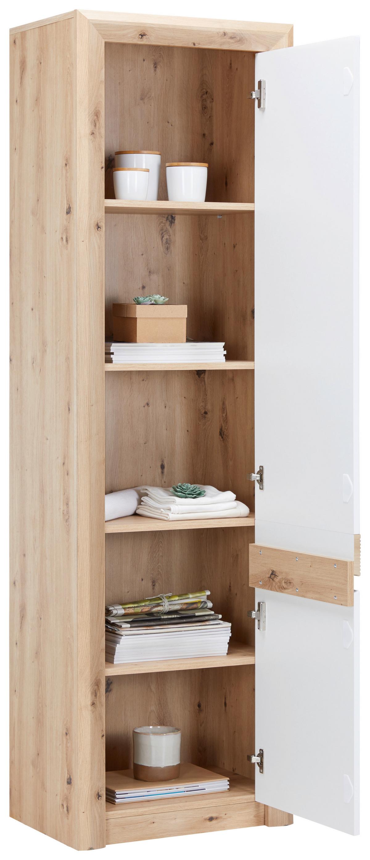 Omara Kashmir New - barve hrasta/bela, Moderno, leseni material (57/192/41cm) - Zandiara