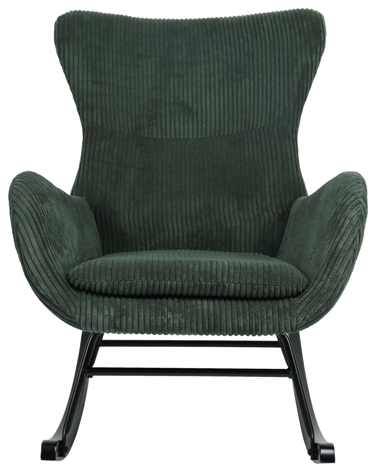 Gugalni Fotelj Granny, Zelena - črna/zelena, Moderno, kovina/tekstil (67/92/85cm)