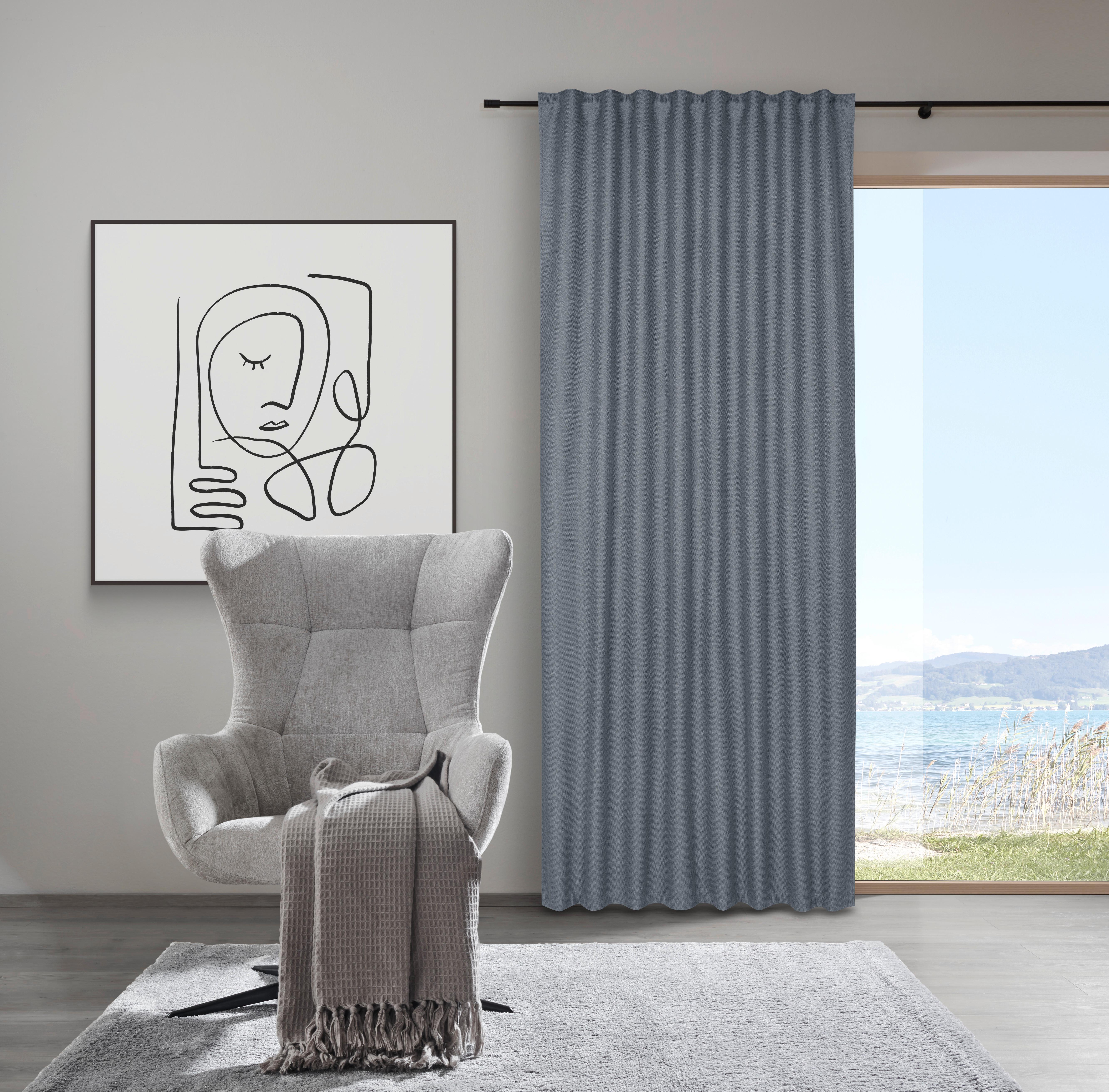 Zatemnitvena Zavesa Allan - siva, Romantika, tekstil (135/255cm) - Premium Living