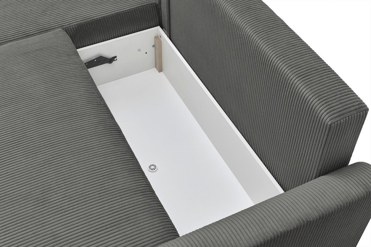 Coltar Kim - gri închis, Modern, lemn/textil (233/160cm) - Modern Living