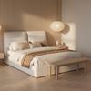 STOPPAD SÄNG PERLA - beige/svart, Modern, trä/textil (180/200cm) - Bessagi Home