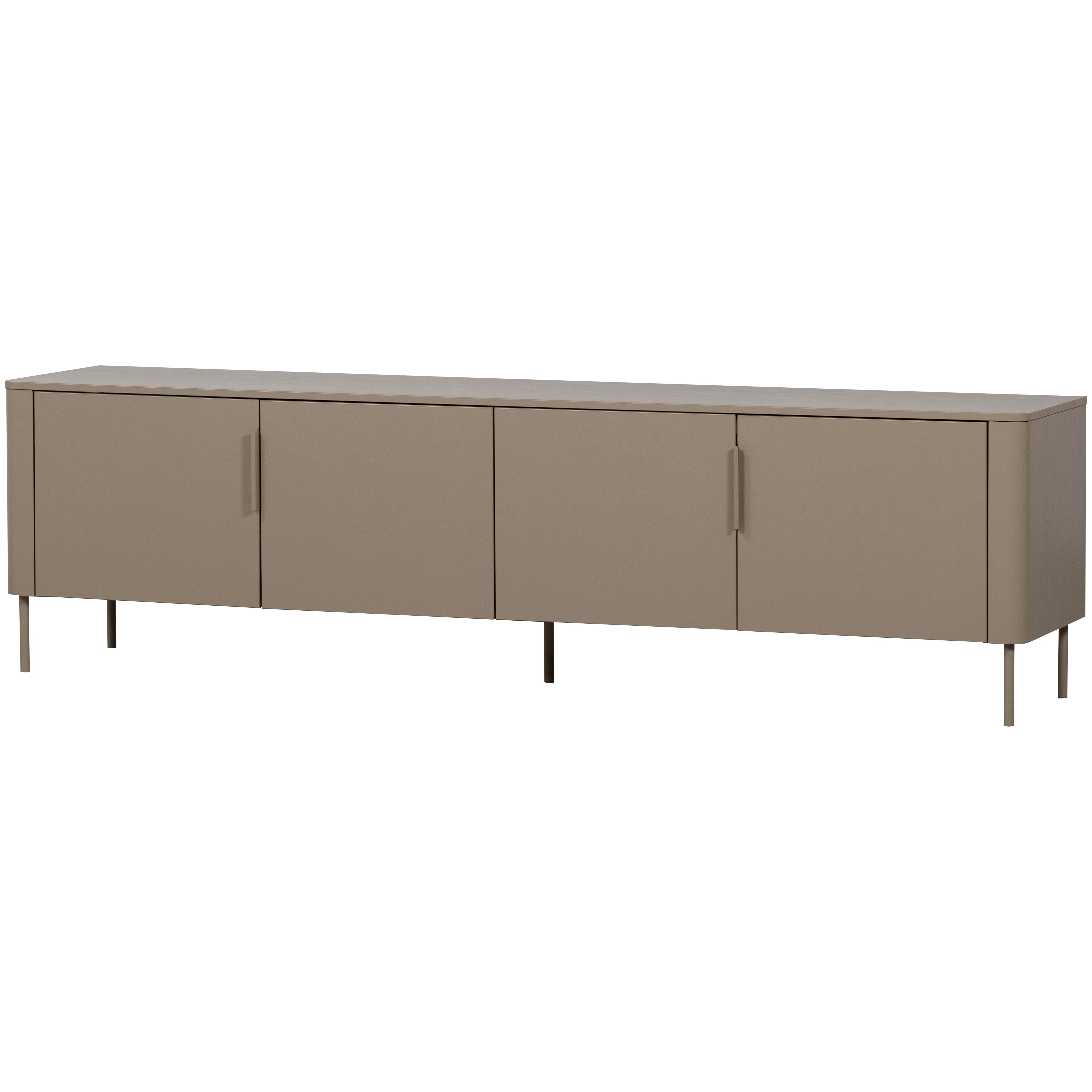 LOWBOARD Gunnar Schlammfarben B: 200cm - Schlammfarben/Schwarz, Design, Holz/Metall (200/56/44cm) - Livetastic