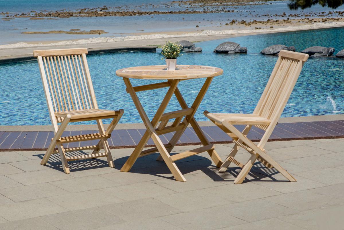 Gartentisch Naturfarben Teakholz - Naturfarben, Natur, Holz (80/80/75cm) - Gardenson