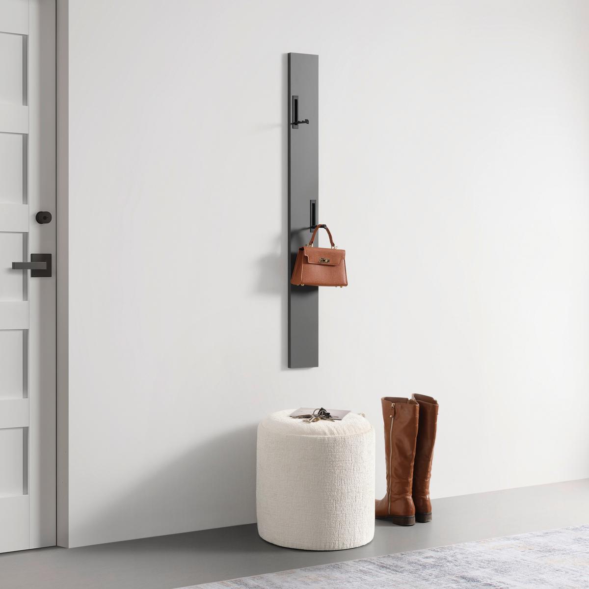 Garderobenpaneel Leony Anthrazit - Anthrazit, KONVENTIONELL, Holzwerkstoff (12/110/1,8cm) - Mömax