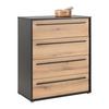 BYRÅ ADRIANO-M2 -EXKLUSIV- - svart/ekfärgad, Modern, trämaterial/plast (80/94,8/41,2cm) - Mömax