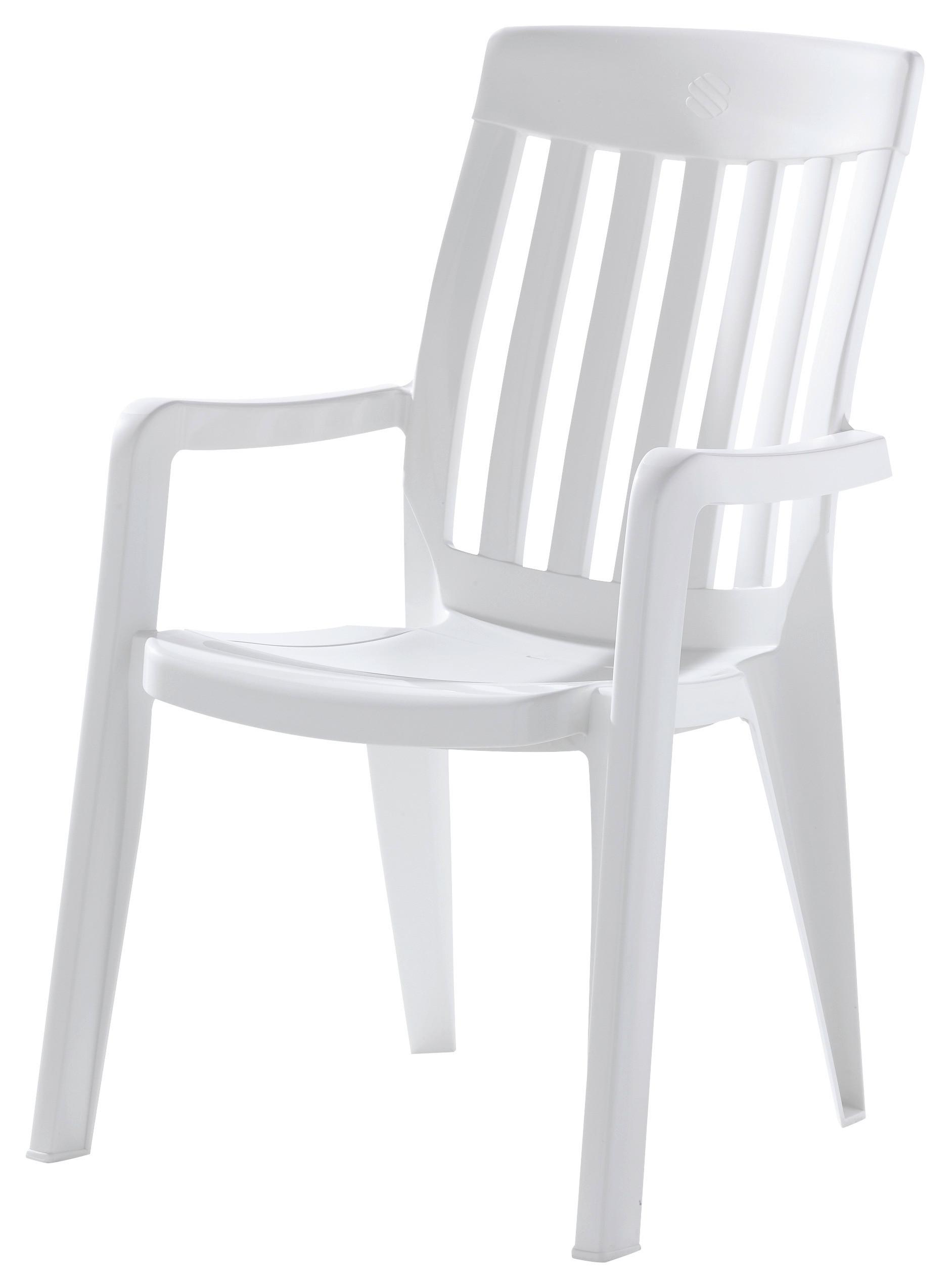 Gartenstuhl-Set Palma Weiß Kunststoff stapelbar - Weiß, KONVENTIONELL, Kunststoff (59/92/65cm) - Sieger