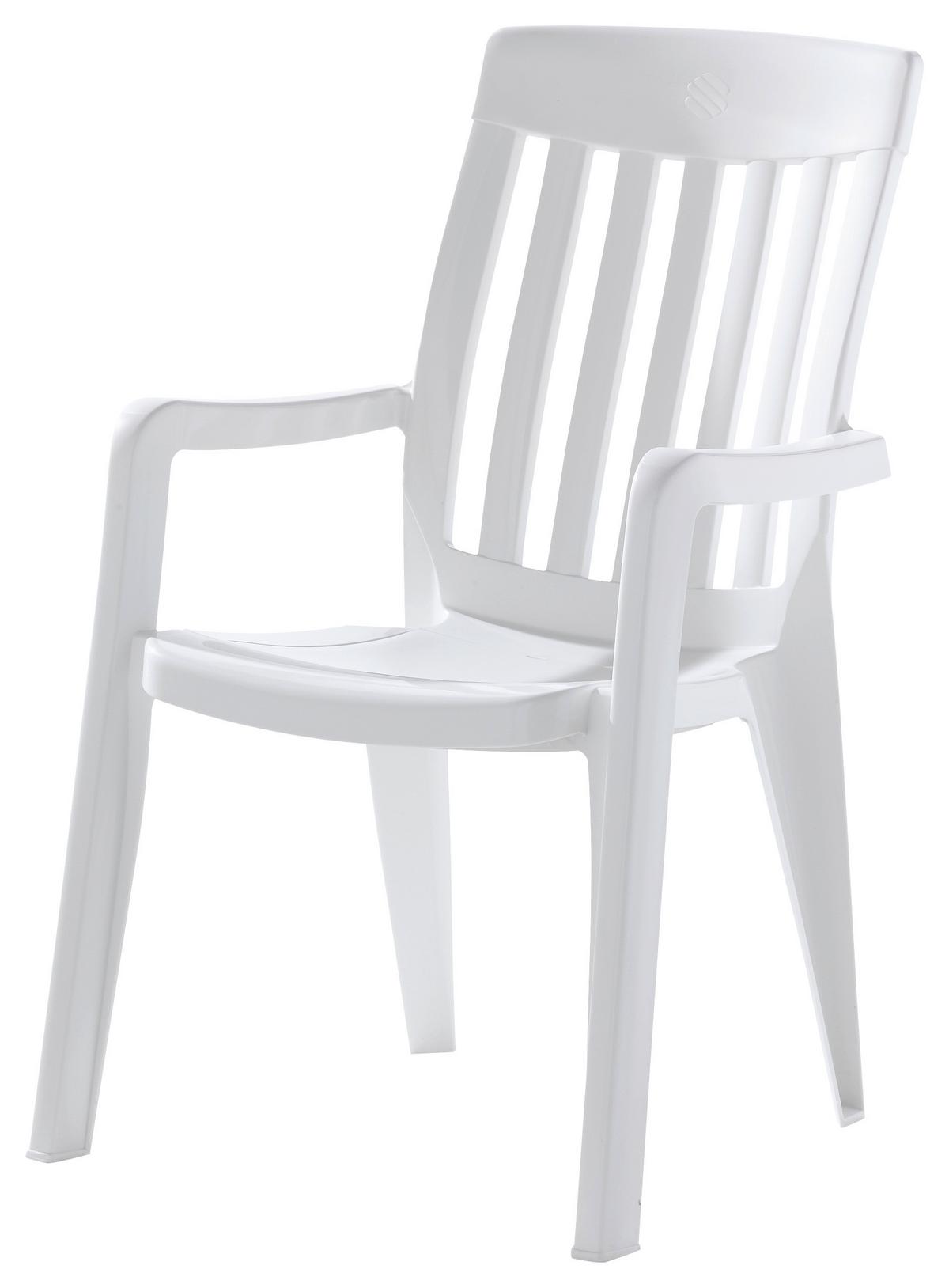 Gartenstuhl-Set Palma Weiß Kunststoff stapelbar - Weiß, KONVENTIONELL, Kunststoff (59/92/65cm) - Sieger