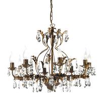 Kristall-Hängeleuchte Teresa Bronzefarben max. 6 Watt - Bronzefarben, KONVENTIONELL, Glas/Metall (70/105cm)