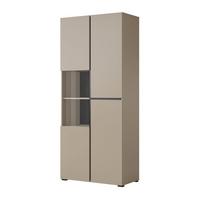 Vitrin Cross - bézs/fekete, Modern, faalapú anyag/Üveg (79/183/40cm)