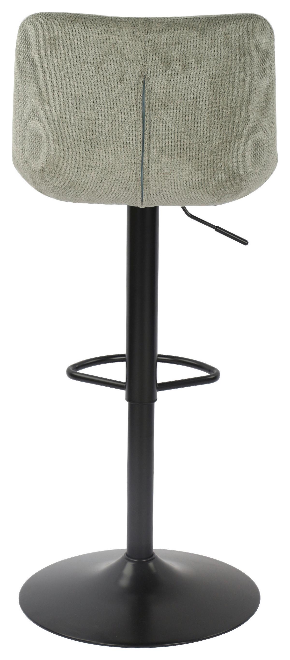 Taburet de bar LOVIS - verde/negru, Modern, metal/textil (46/89.5-111.5/52cm) - Mömax