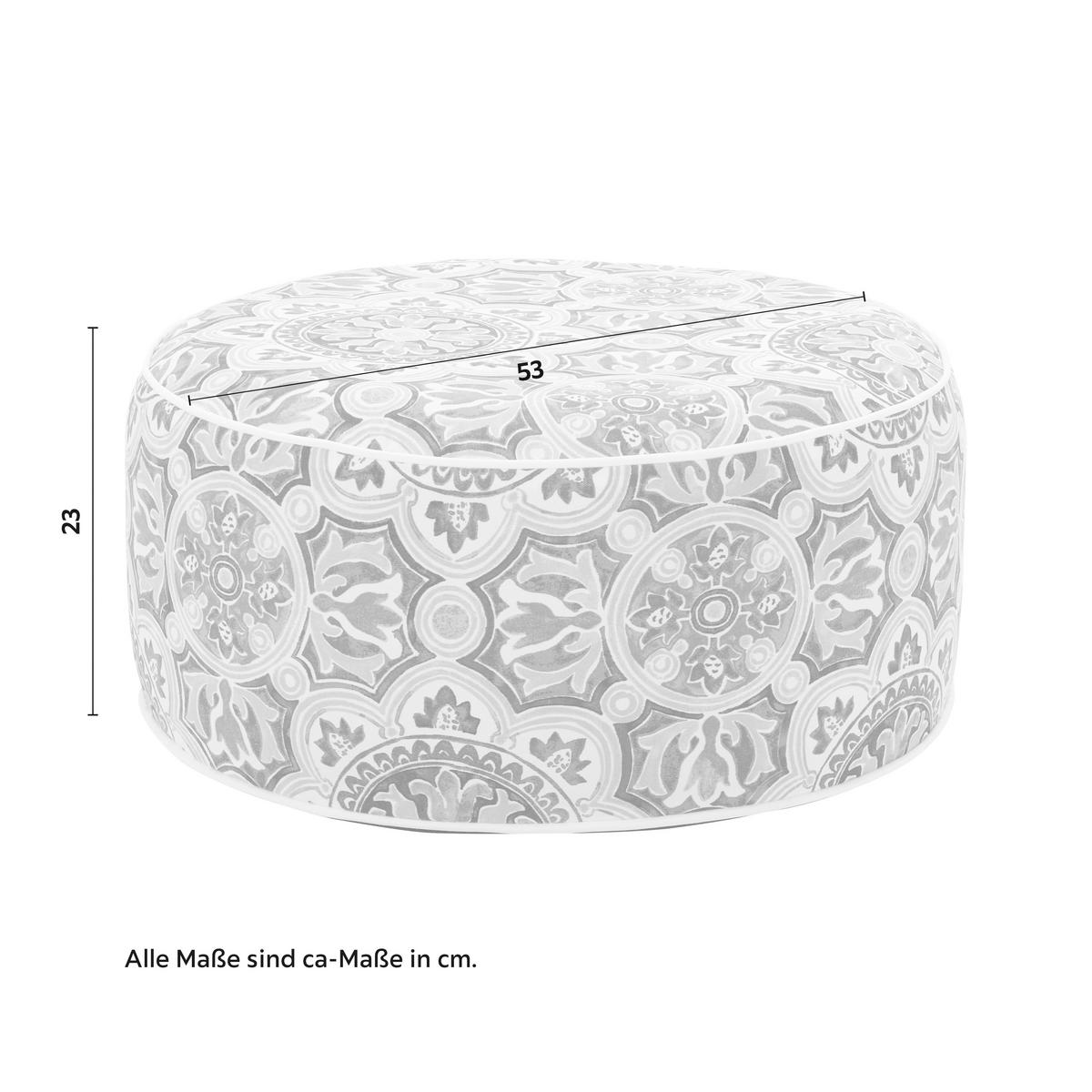 Pouf Cassy Blau ca. 53x23 cm - Blau/Multicolor, MODERN, Textil (53/23/53cm) - Bessagi Garden