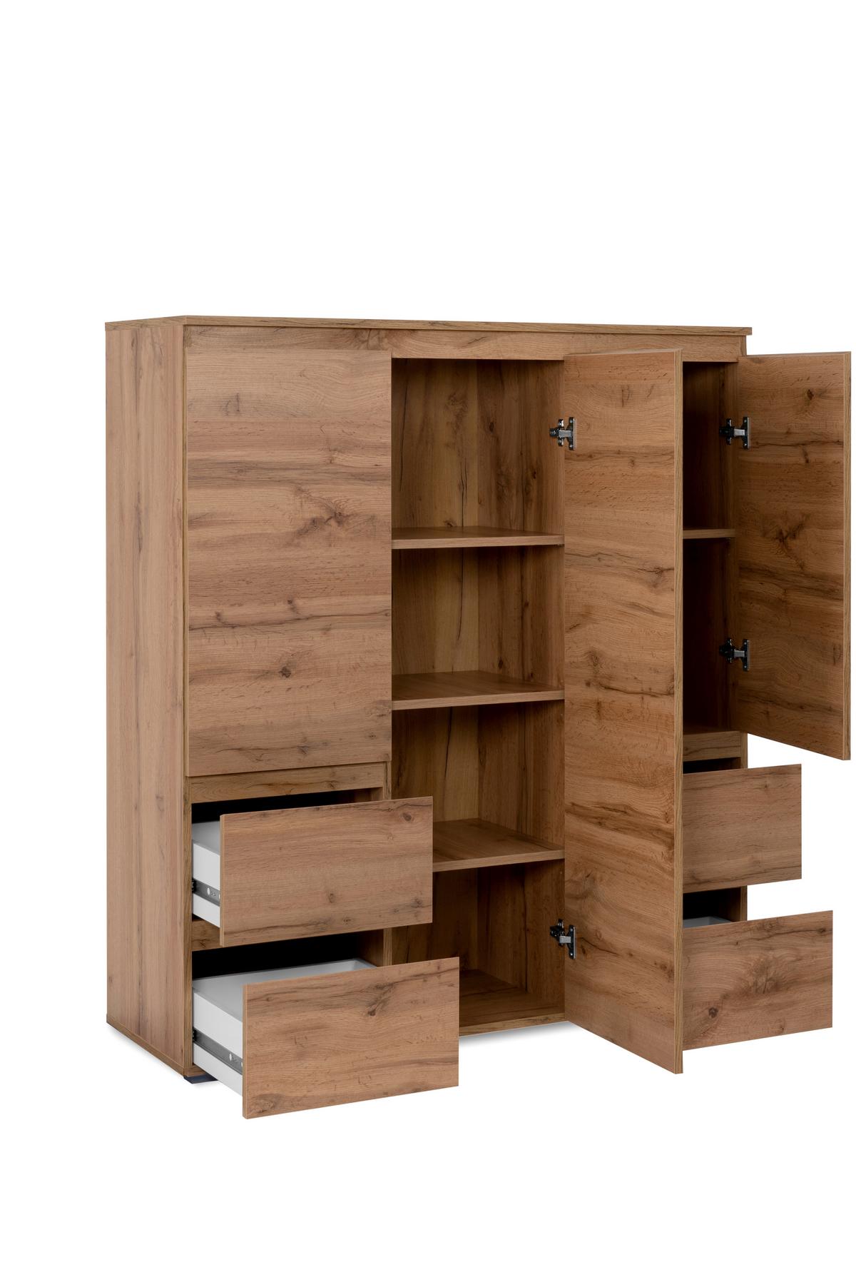 Visoka Komoda Image 53a, Barva Hrasta - medeni hrast, Design, umetna masa/leseni material (116/131/40cm) - MID.YOU