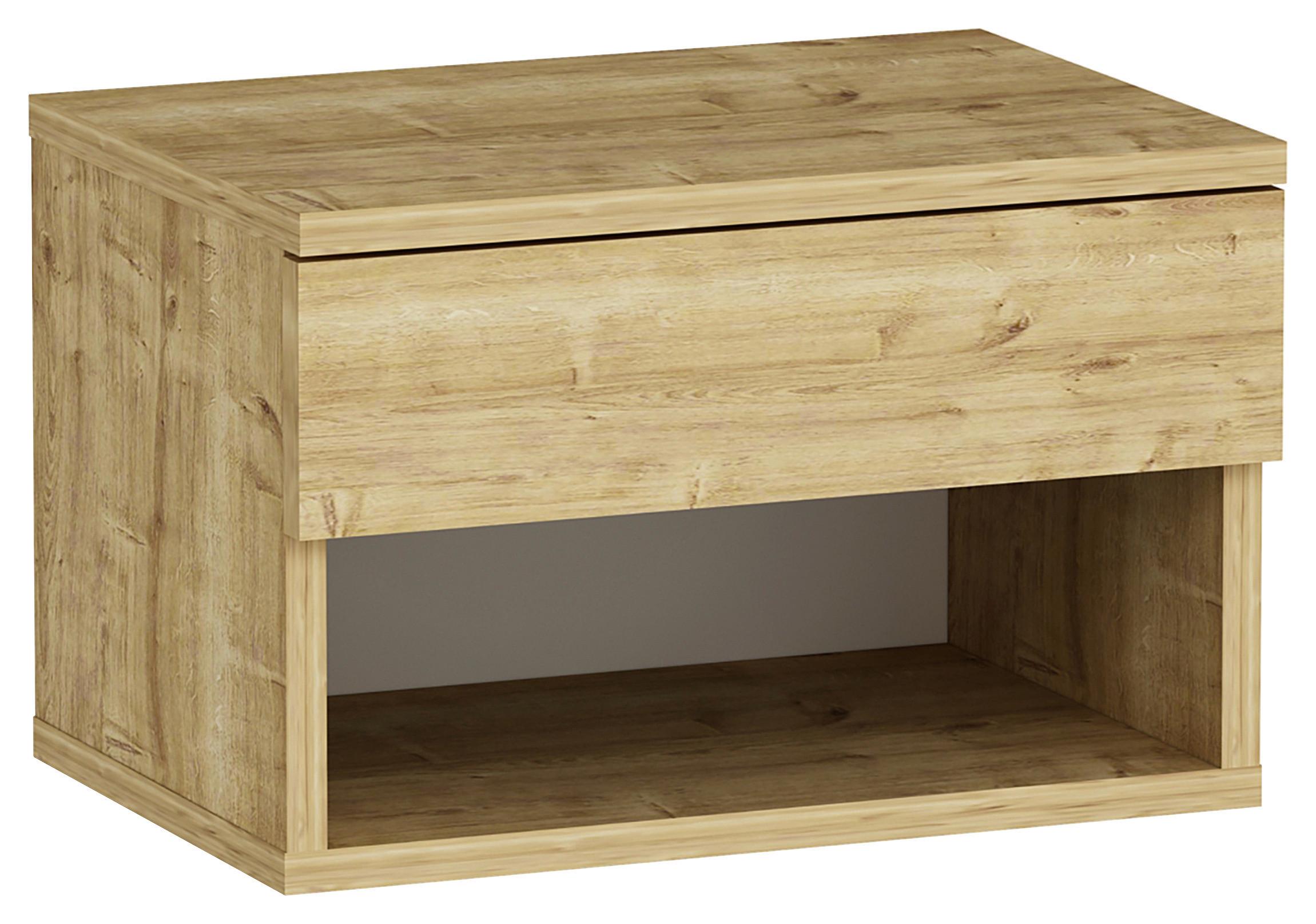 Nachttisch Hestia ca. 44,6x29x31,6cm Eichefarben - Eichefarben, Design, Holzwerkstoff (44,6/29/31,6cm) - MID.YOU