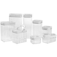 ZESTAW POJEMNIKÓW KUCHENNYCH SL080522A+SL080523A - biały/przejrzysty, Basics, tworzywo sztuczne - Homeware Profession.
