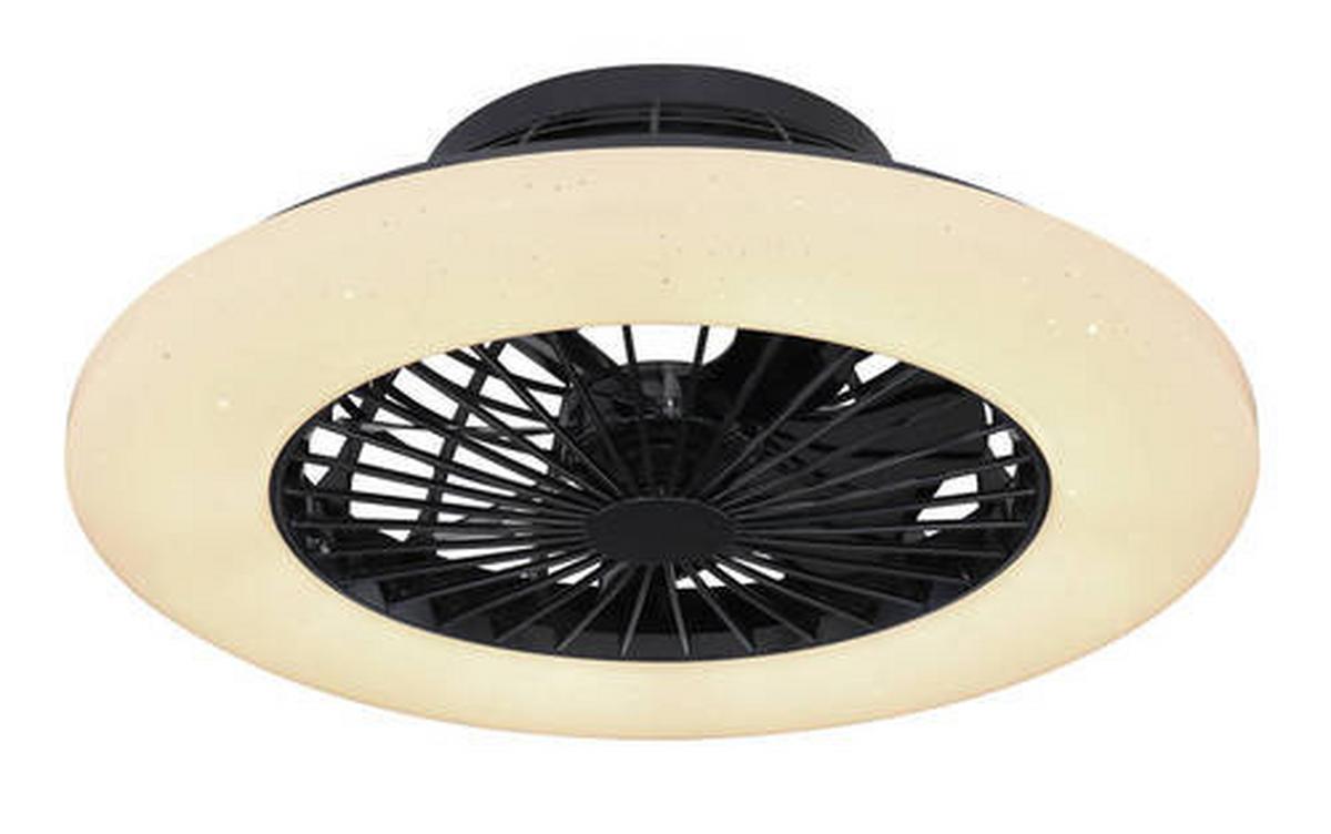 Stropni Ventilator 03628b - črna/opal, Basics, kovina/umetna masa (52,5/17,5cm) - Globo